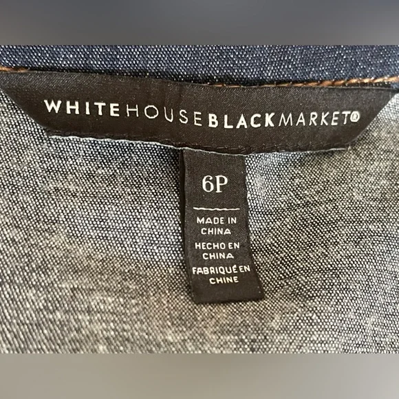 White House Black Market Dark Wash Denim Dress - Picture 4 of 6